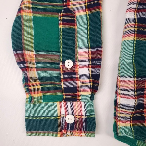Polo Ralph Lauren Long Sleeve Performance Classic Flannel Shirt Green Plaid - Picture 9 of 13